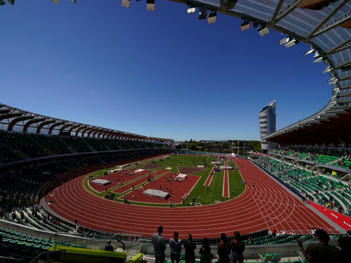 Hayward Field in Eugene, Oregon, is hosting the 2022 world track and field championships, the first held on U.S. soil.